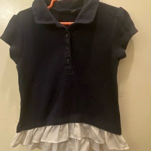 Adorable School uniform CHAPS ruffled polo 7